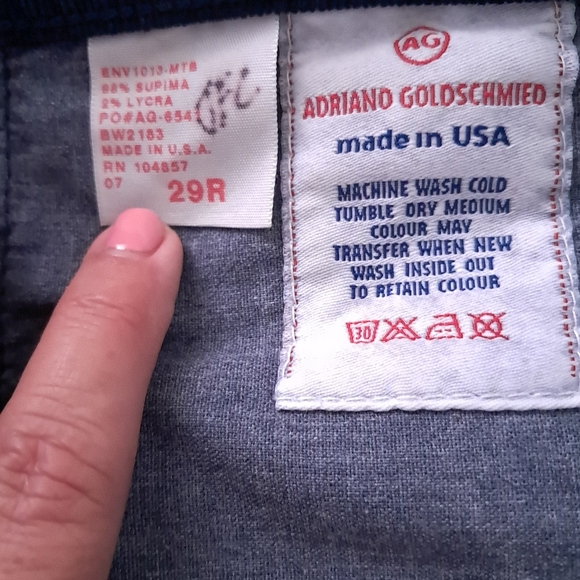 AG Adriano Goldschmied Dark Blue Corduroy Flare Jeans - Picture 12 of 14